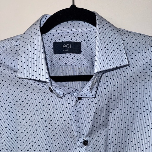 1901 Men 15 1/2  Long Sleeve Casual Button Down Trim Fit Shirt - Picture 3 of 10